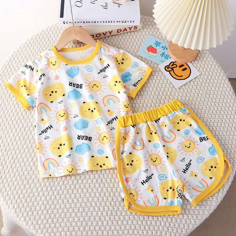 黃色陽光小熊 涼感居家套裝