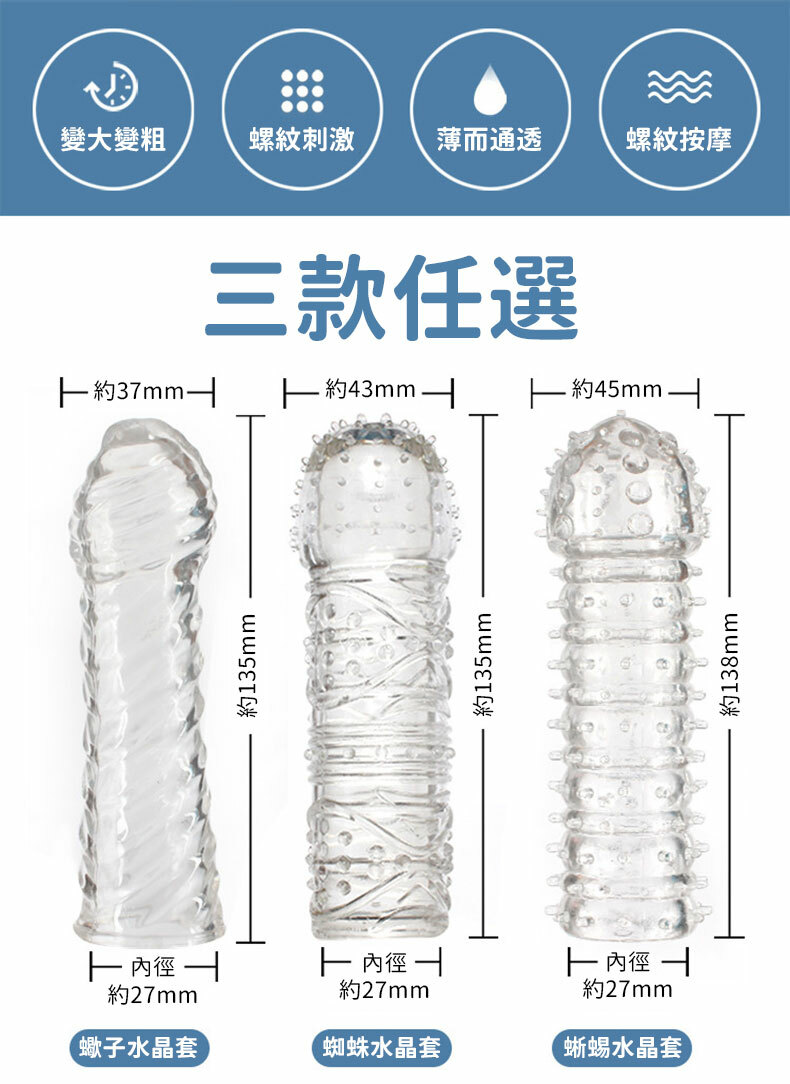 蜥蜴、蠍子、蜘蛛｜激情加粗透明水晶套