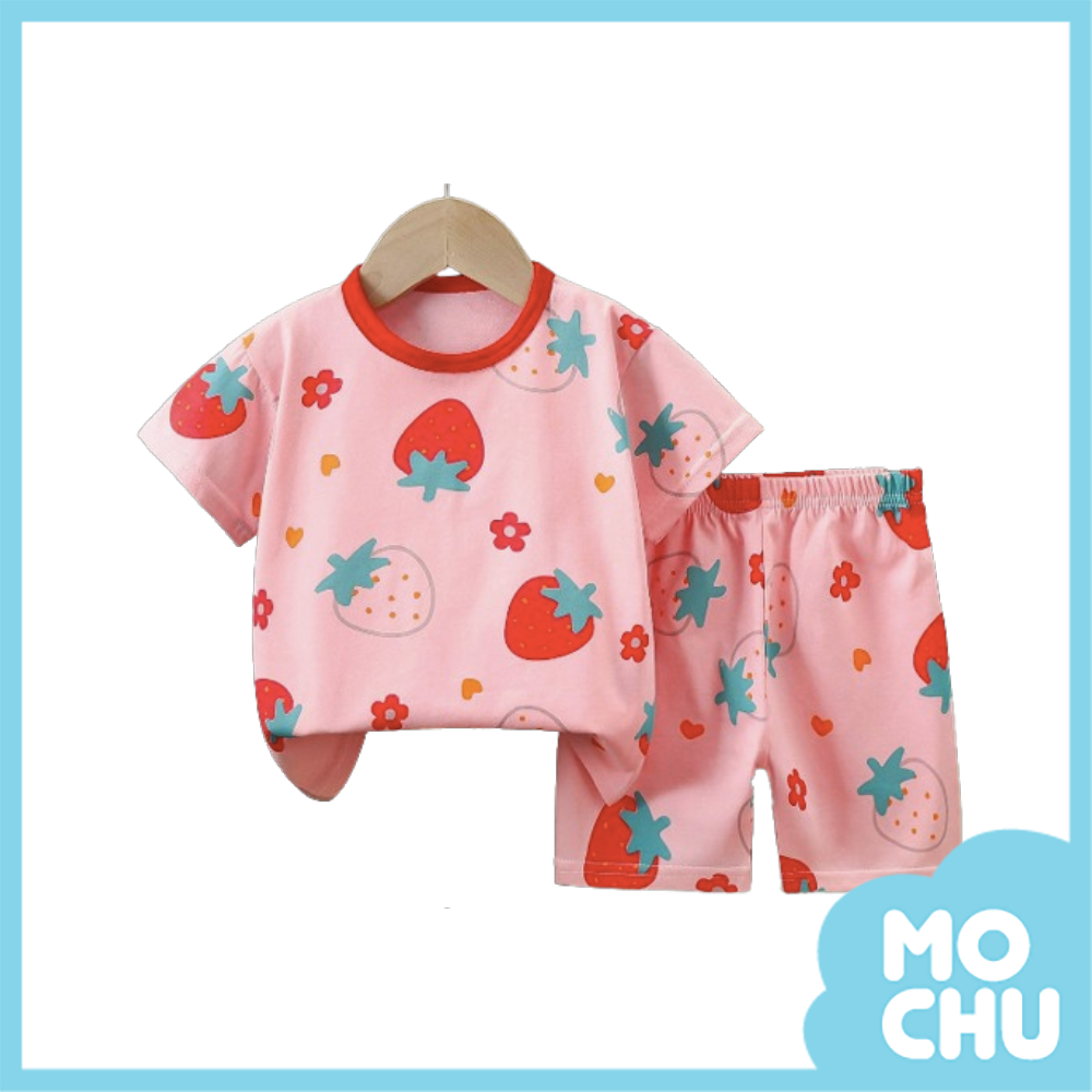 草莓花朵短袖套裝