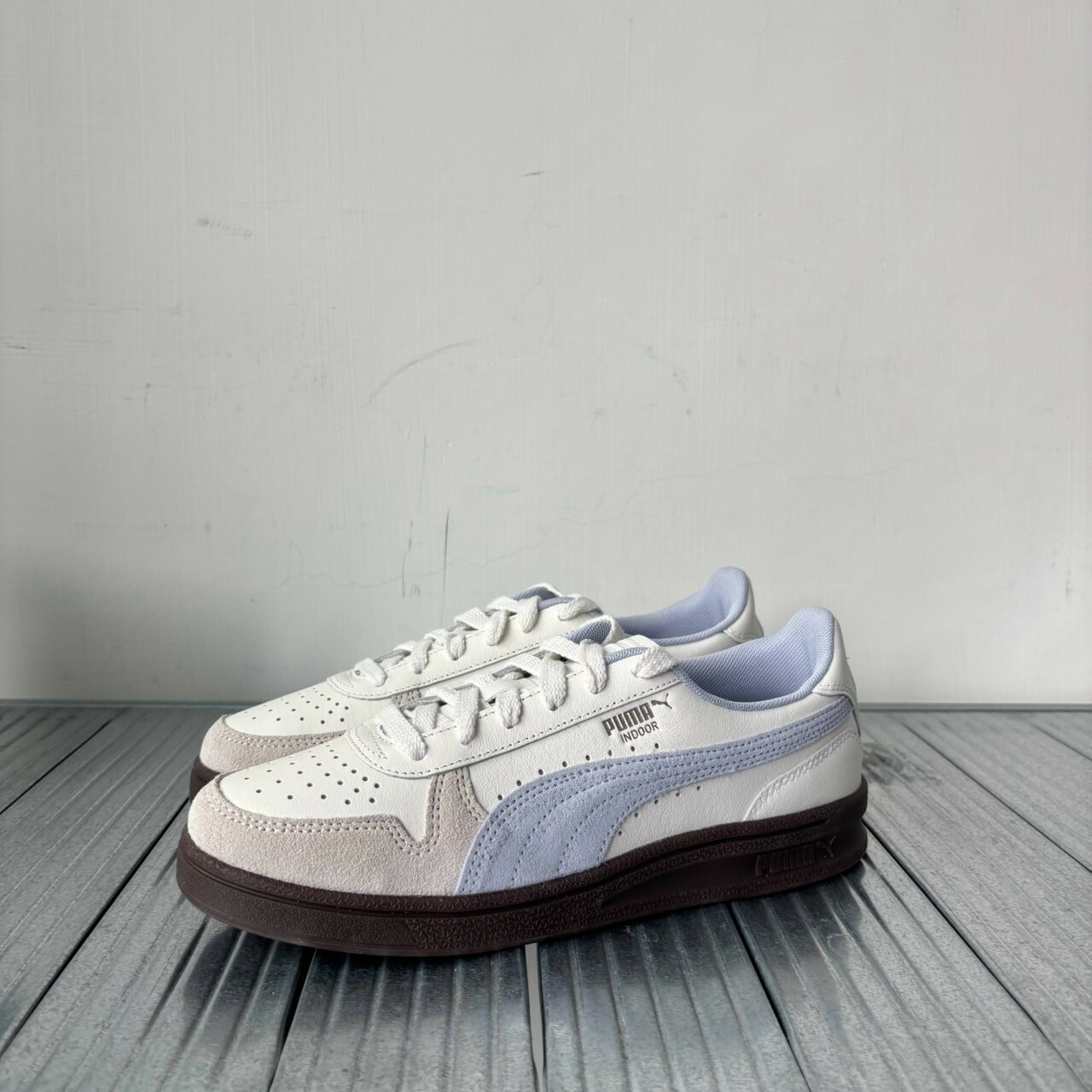 emmi X PUMA INDOOR 奶油薰衣草 白色 藍紫 焦糖底 女鞋 401360-04