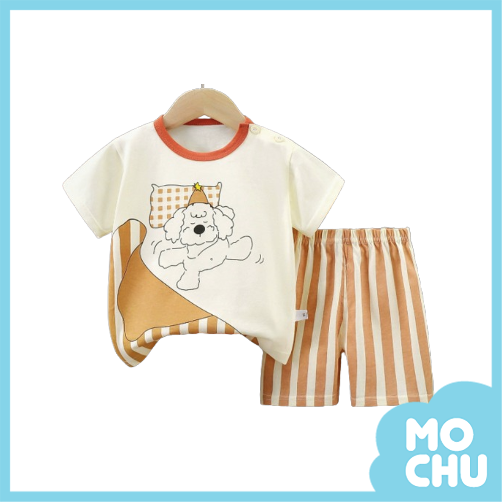 踢被子小狗短袖套裝