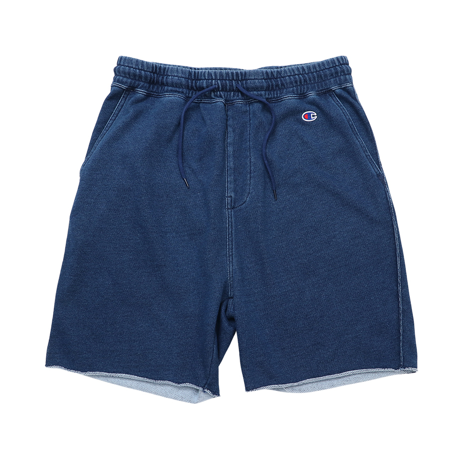 男款-CASUAL不收邊口袋丹寧短褲-深藍色（C3-B509-736）