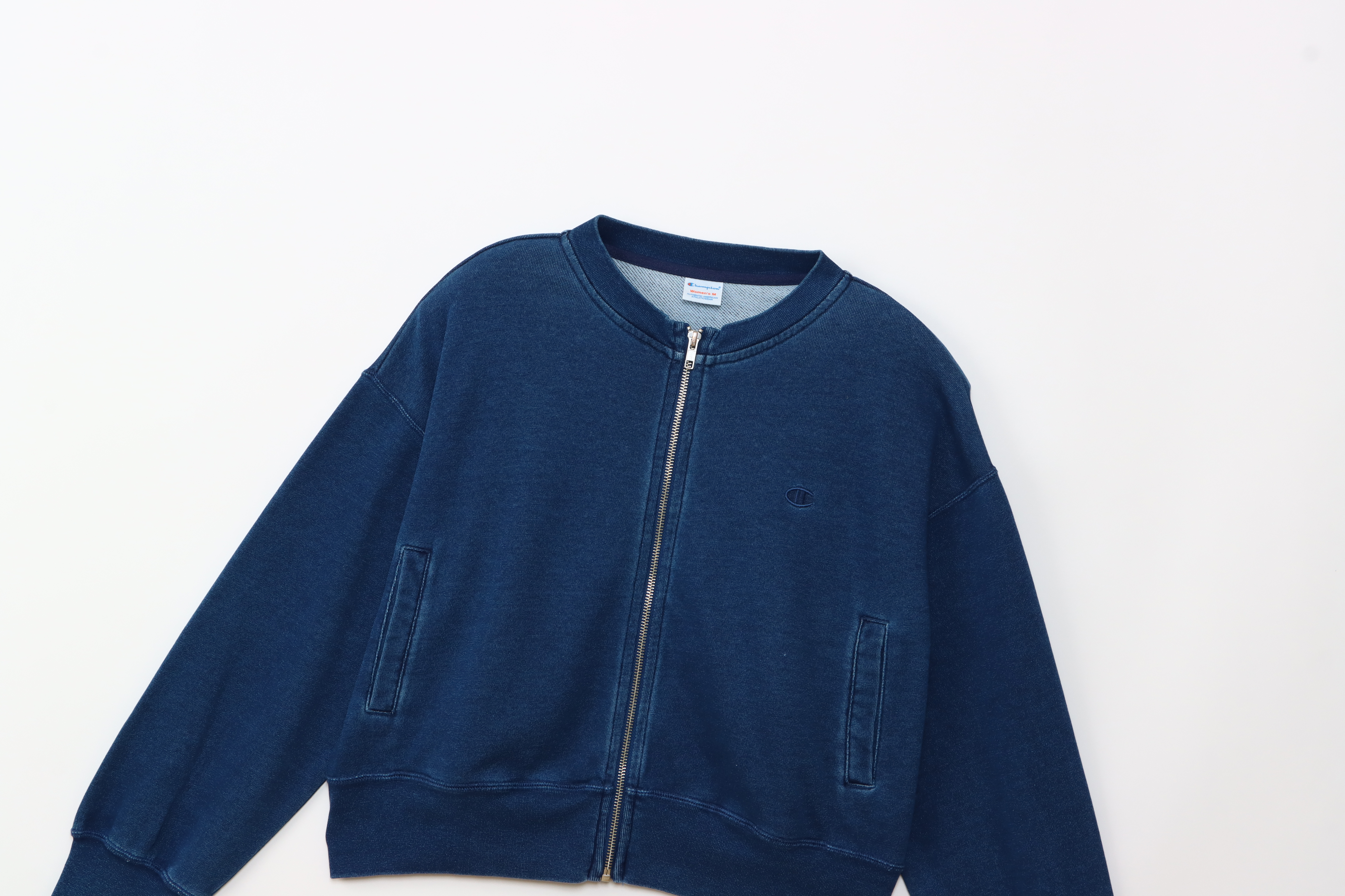 女款-CASUAL 寬版布勞森 短版外套-深藍色（CW-B001-736）