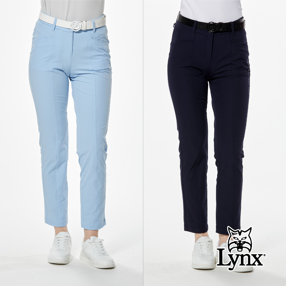 首爾高桿風格！品牌膠標印花造型袋口設計窄管九分褲