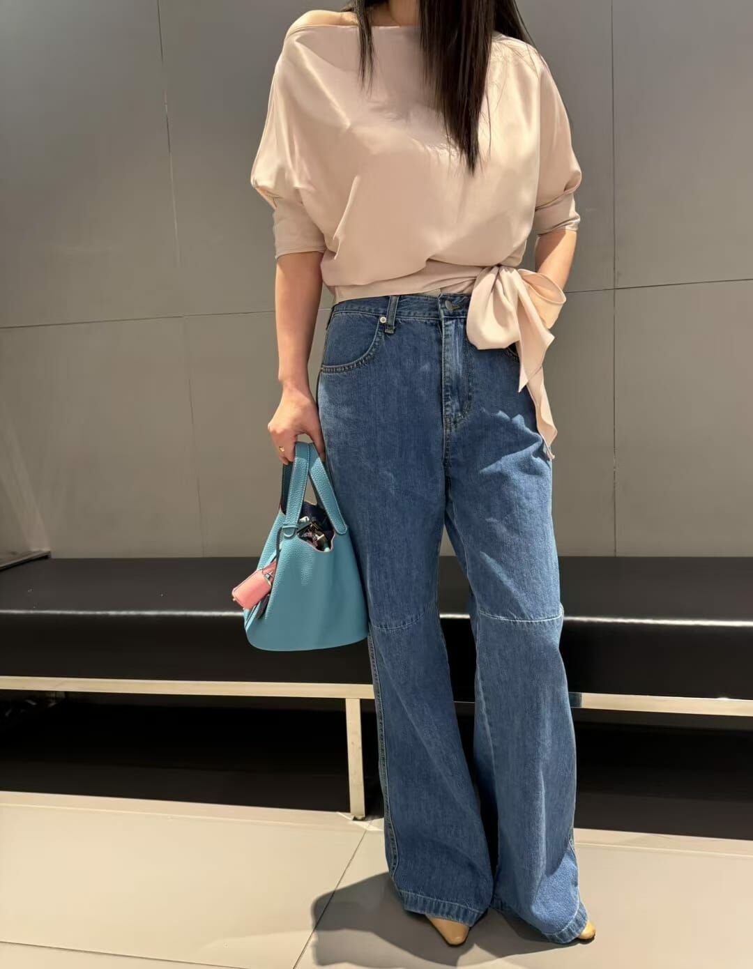 JU4034 真皮手提水桶包