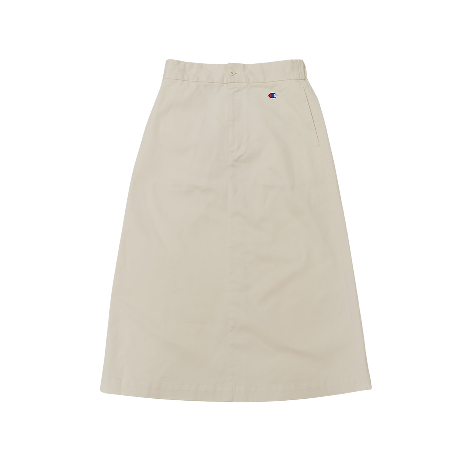 女款 - CASUAL 斜紋布工裝長裙-米色（CW-B205-03P）