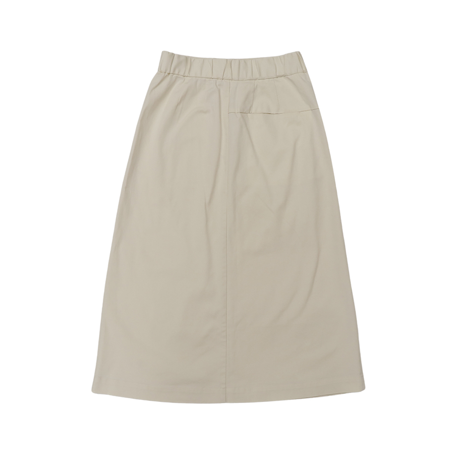 女款 - CASUAL 斜紋布工裝長裙-米色（CW-B205-03P）