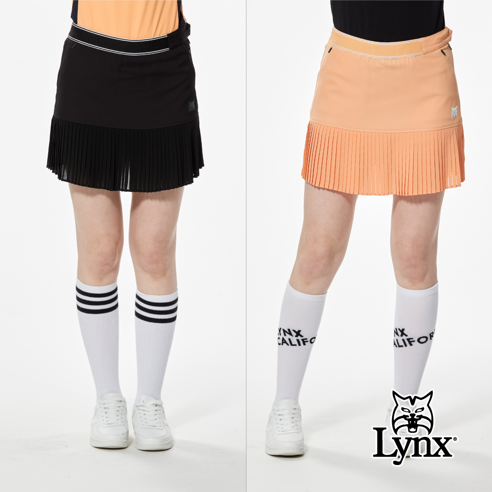 首爾高桿風格！條紋織帶剪接雪紡百摺裙擺造型運動褲裙