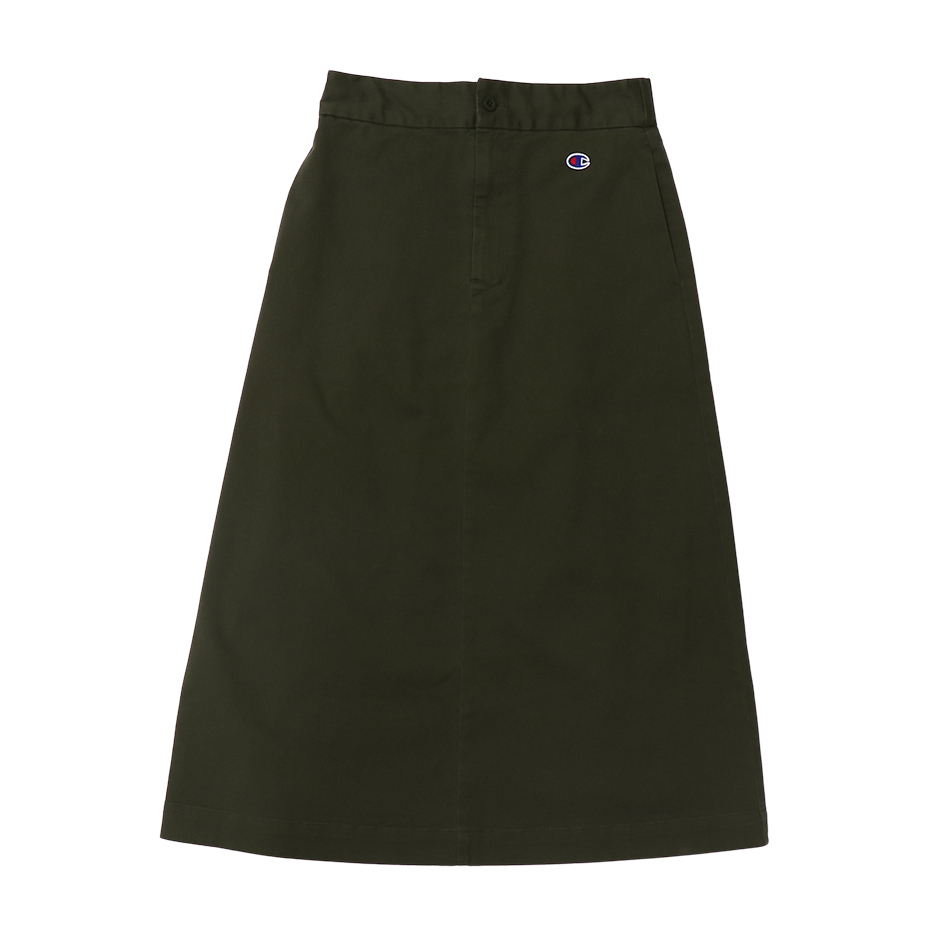 女款- CASUAL 斜紋布 工裝長裙-深綠色（CW-B205-655）