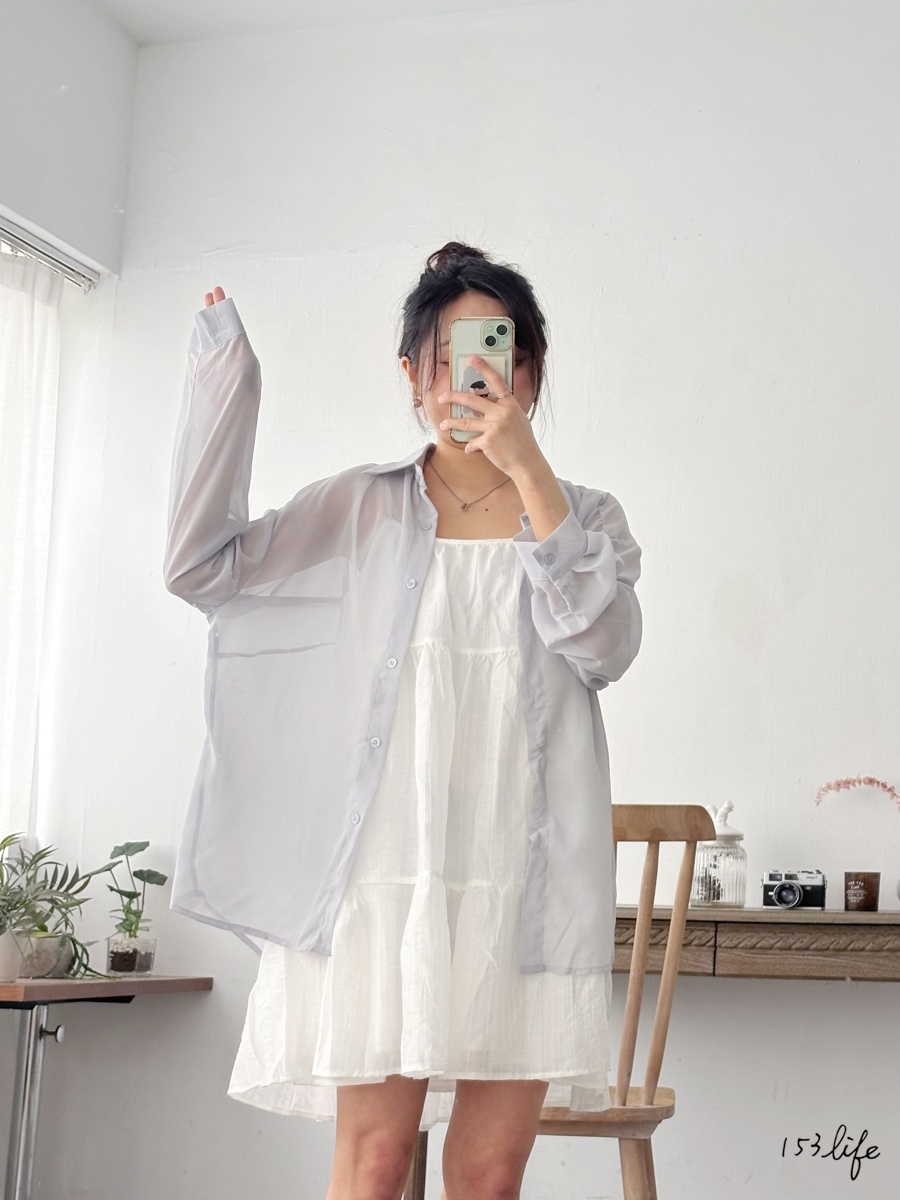 |現貨|溫柔透膚後簍空寬版襯衫(3色)