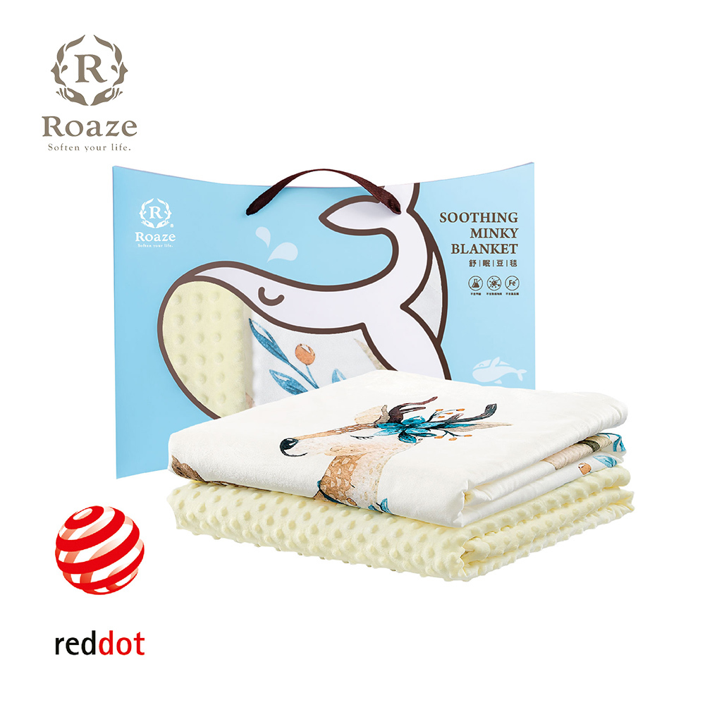 【Roaze 柔仕】 舒眠豆毯 優雅花鹿 - 厚款