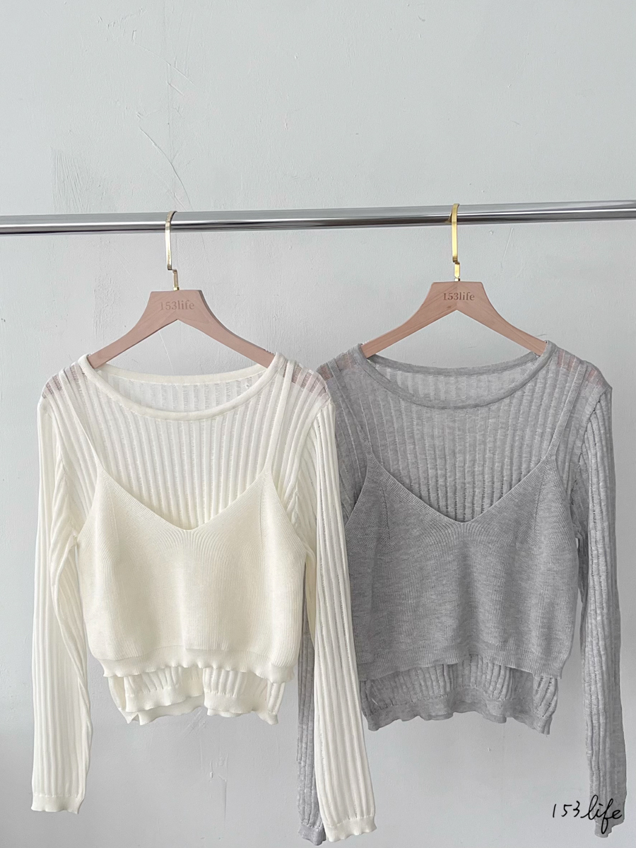 |現貨|春季背心針織兩件套上衣(2色)