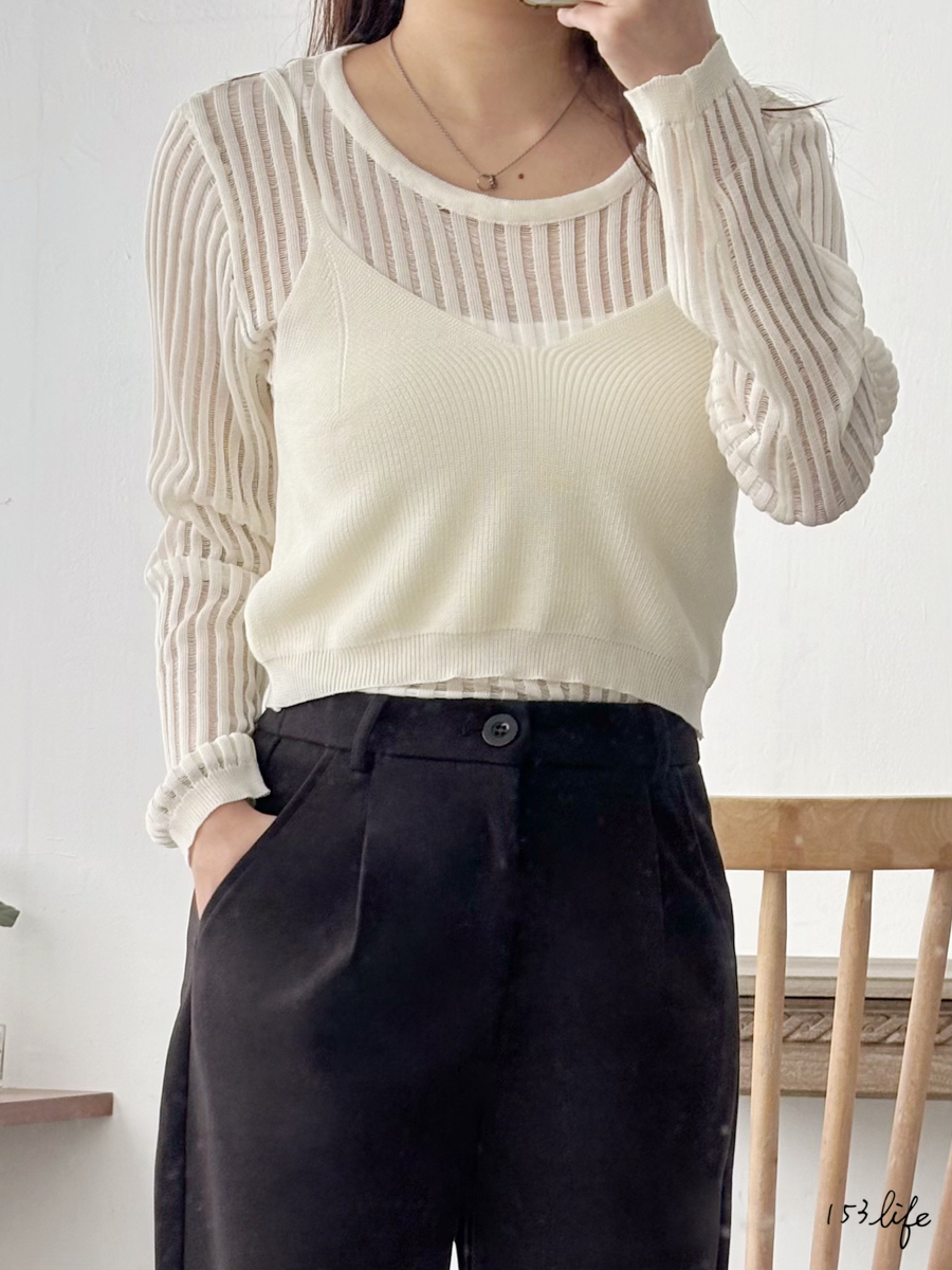 |現貨|春季背心針織兩件套上衣(2色)