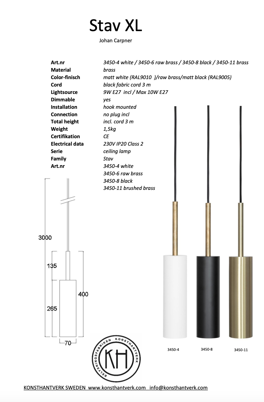STAV XL 吊燈 (兩色)