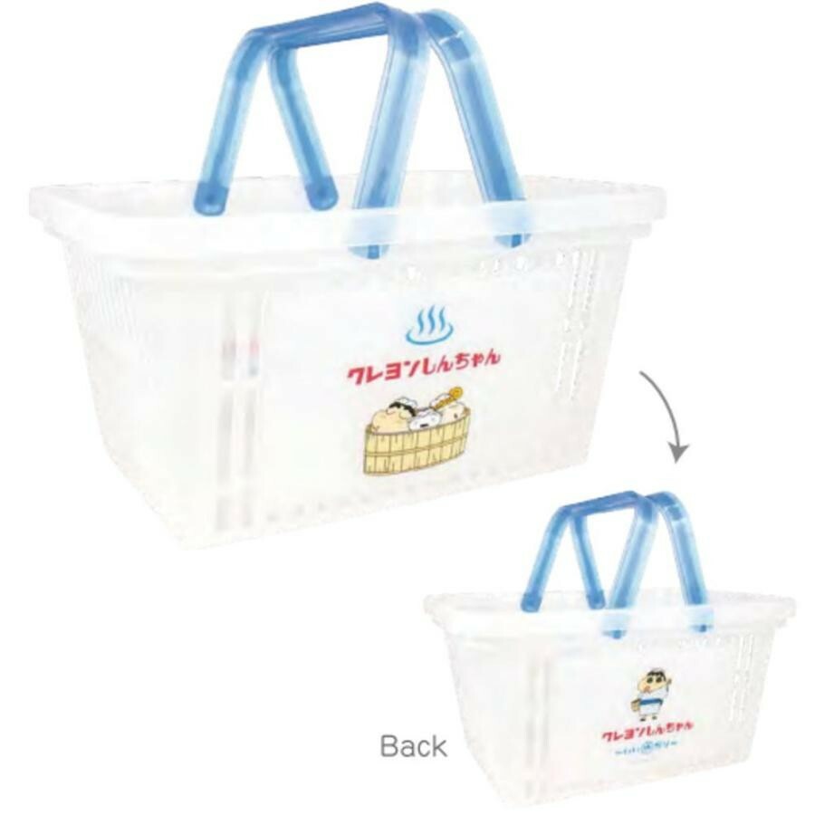 【現貨】蠟筆小新 收納 提籃 半透明 不理不理 肥嘟嘟左衛門 手提籃 置物籃