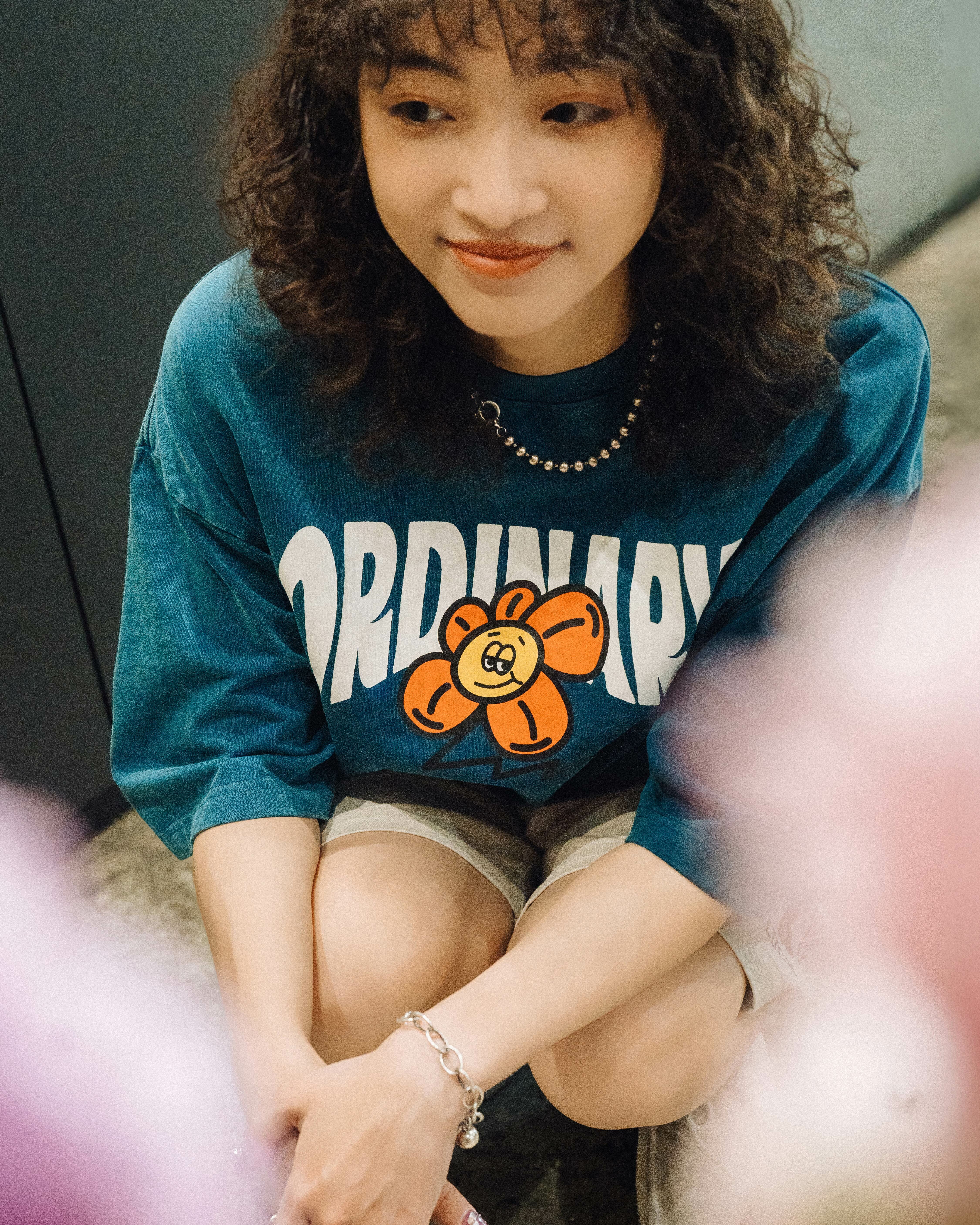 Ordinary 水洗趣味花朵短TEE