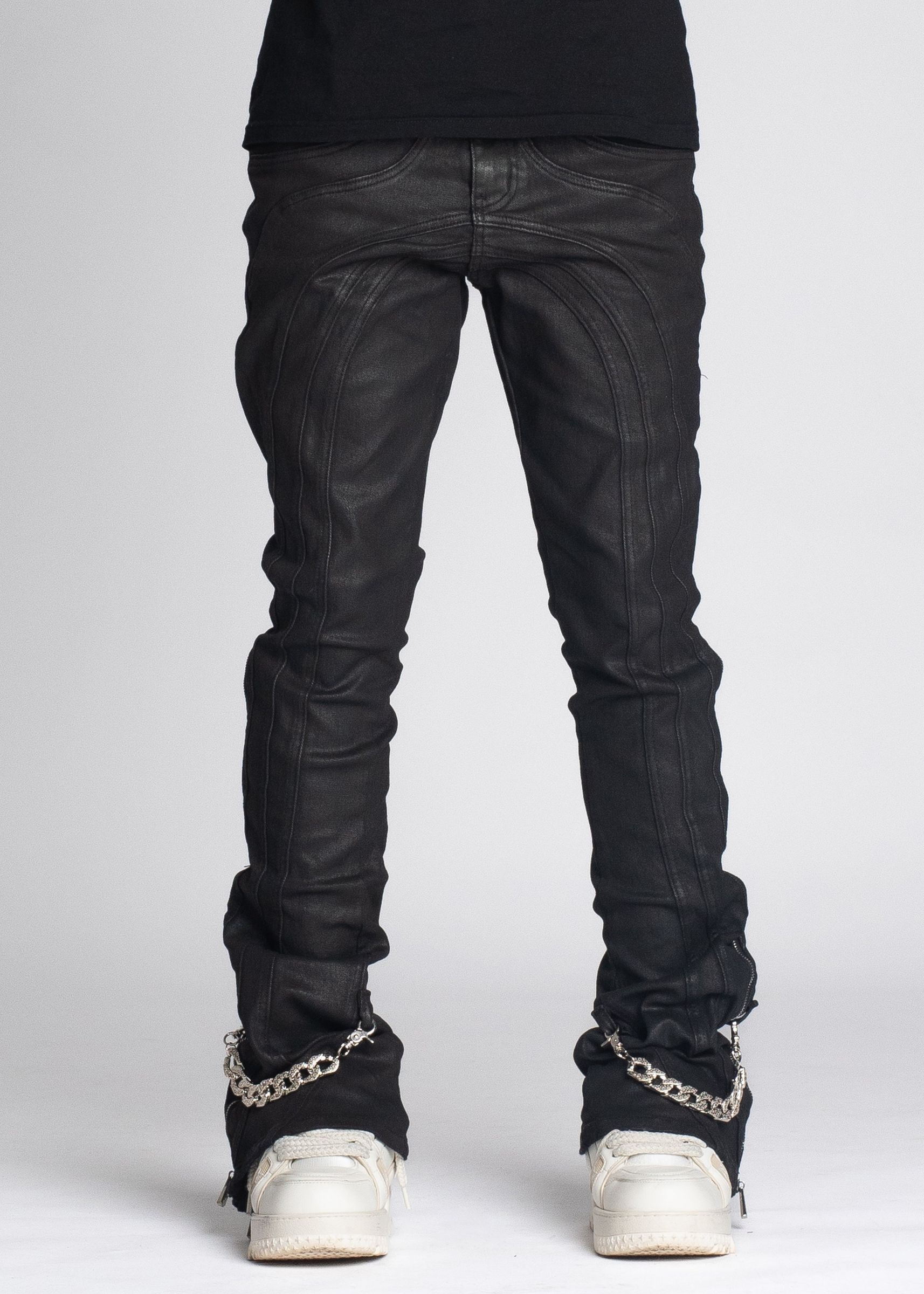 GUAPI / Waxed Chain Denim - Obsidian Black