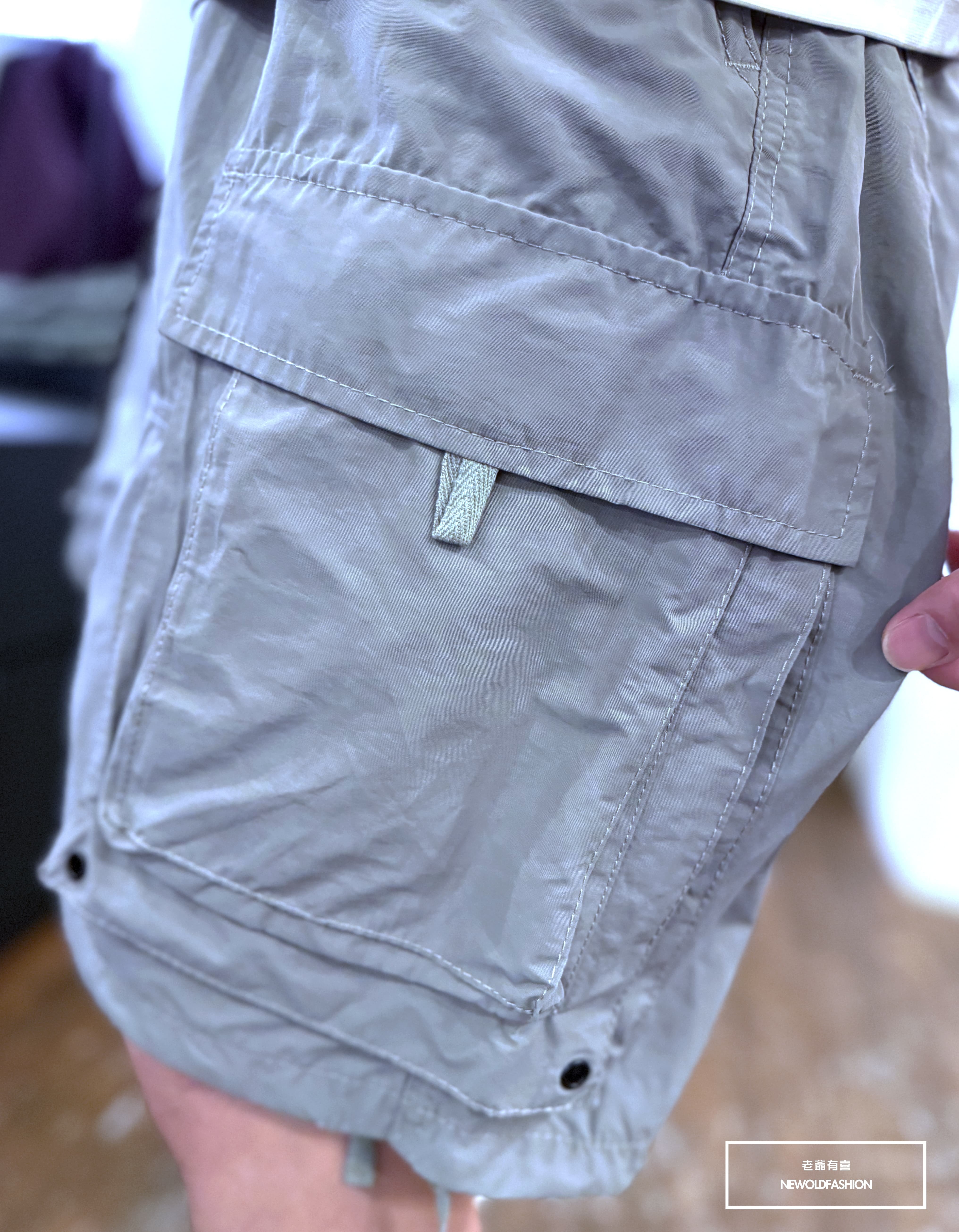 『新品上市』重磅雙層直口袋工裝短褲(NOF25029902)-灰