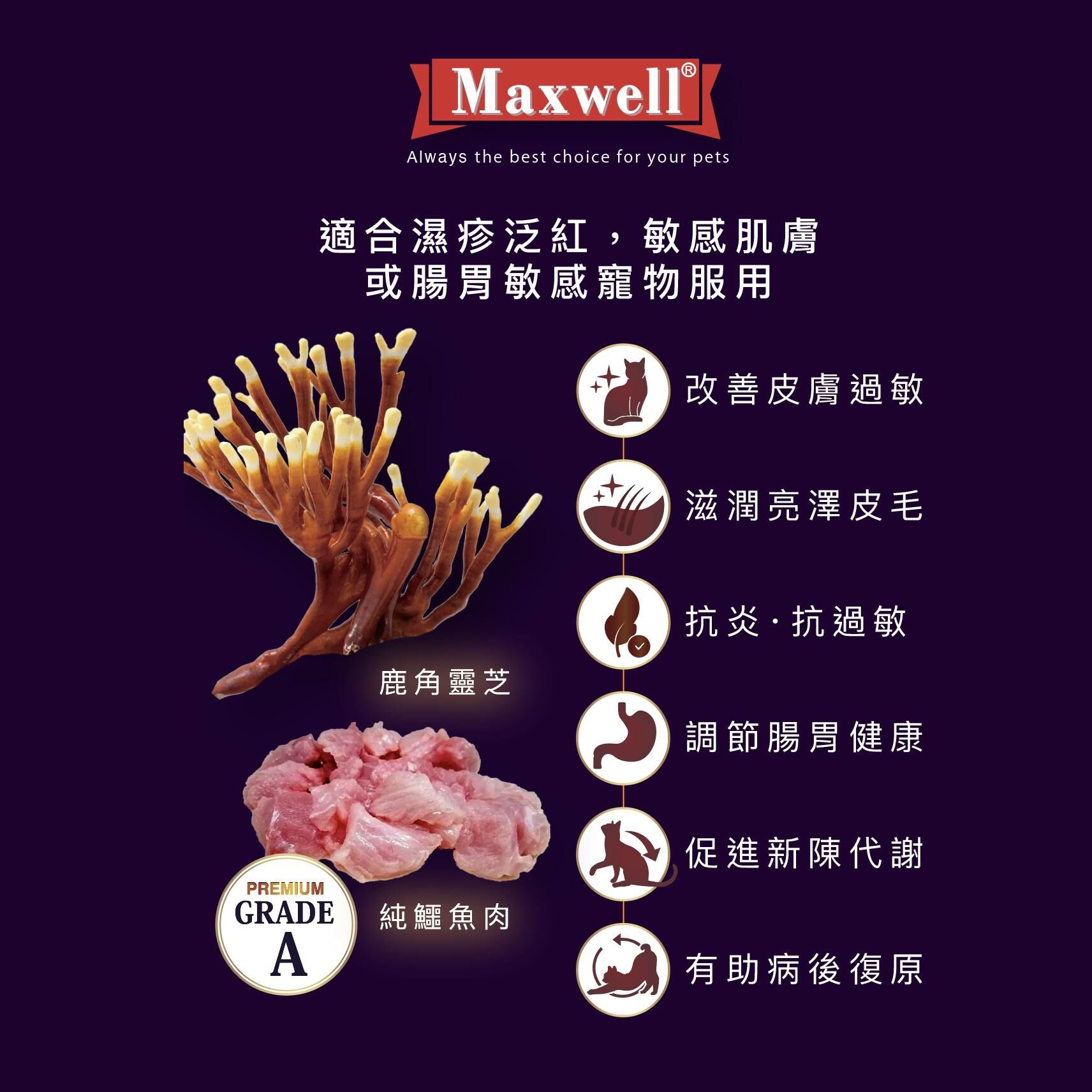 Maxwell® 純鱷魚鹿角靈芝粉50g (貓狗適用)