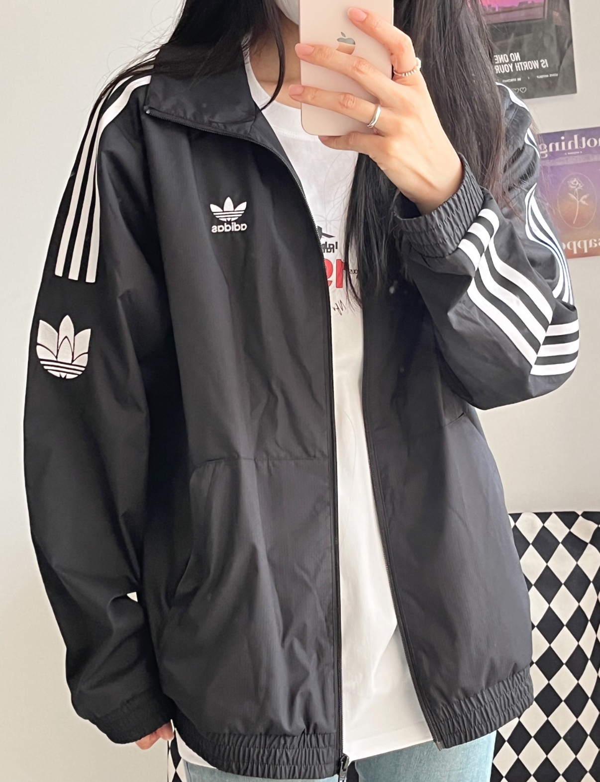 Adidas Originals 運動風立領風衣外套 寬鬆 藍色 黑色 三葉草 JM2715 JM2716 (任買兩件711免運)/預購