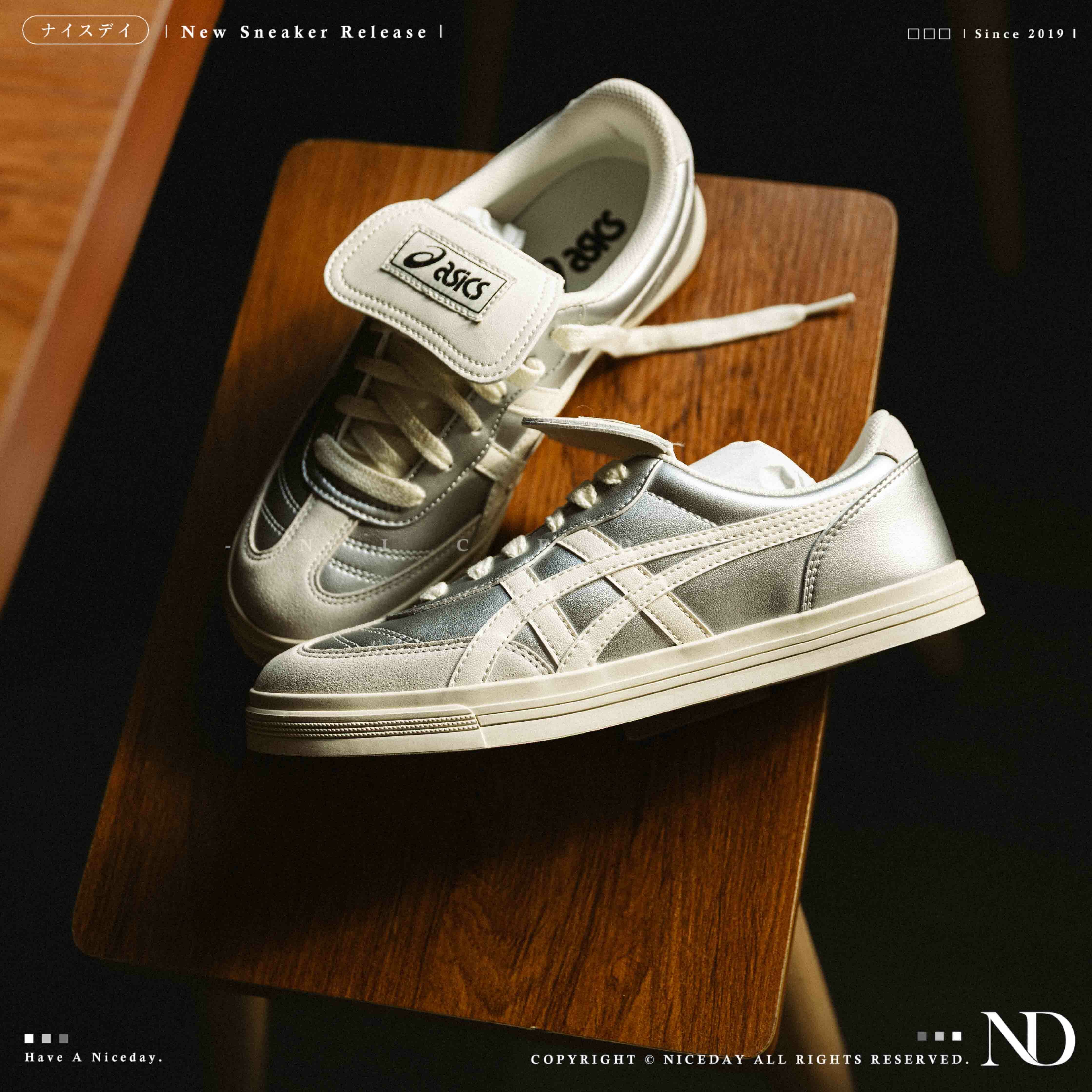 NICEDAY 代購 ASICS AARON 2.0 白銀 翻蓋鞋舌 女生尺寸 1203a720-020