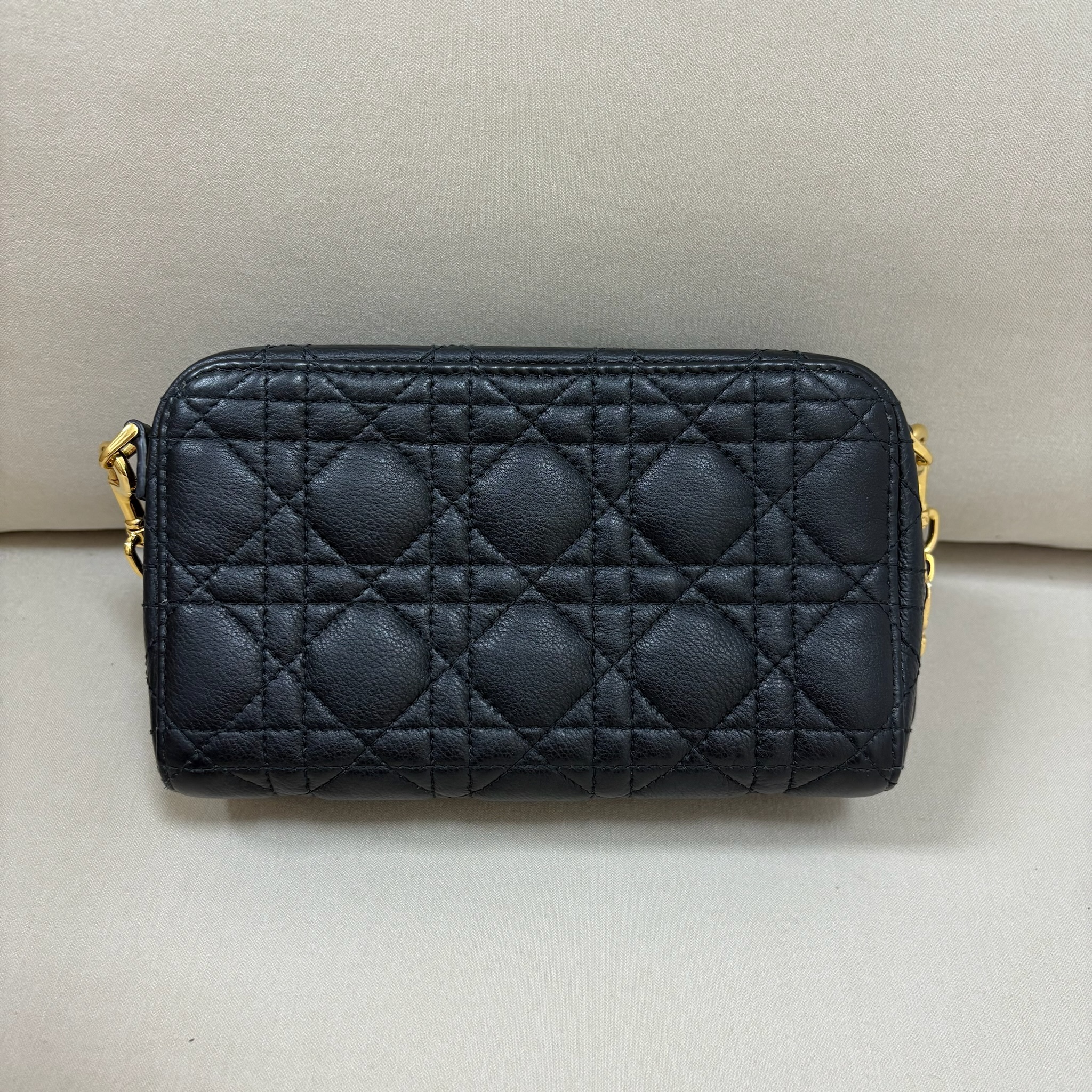 Dior Caro Double Pouch - Black / Ghw