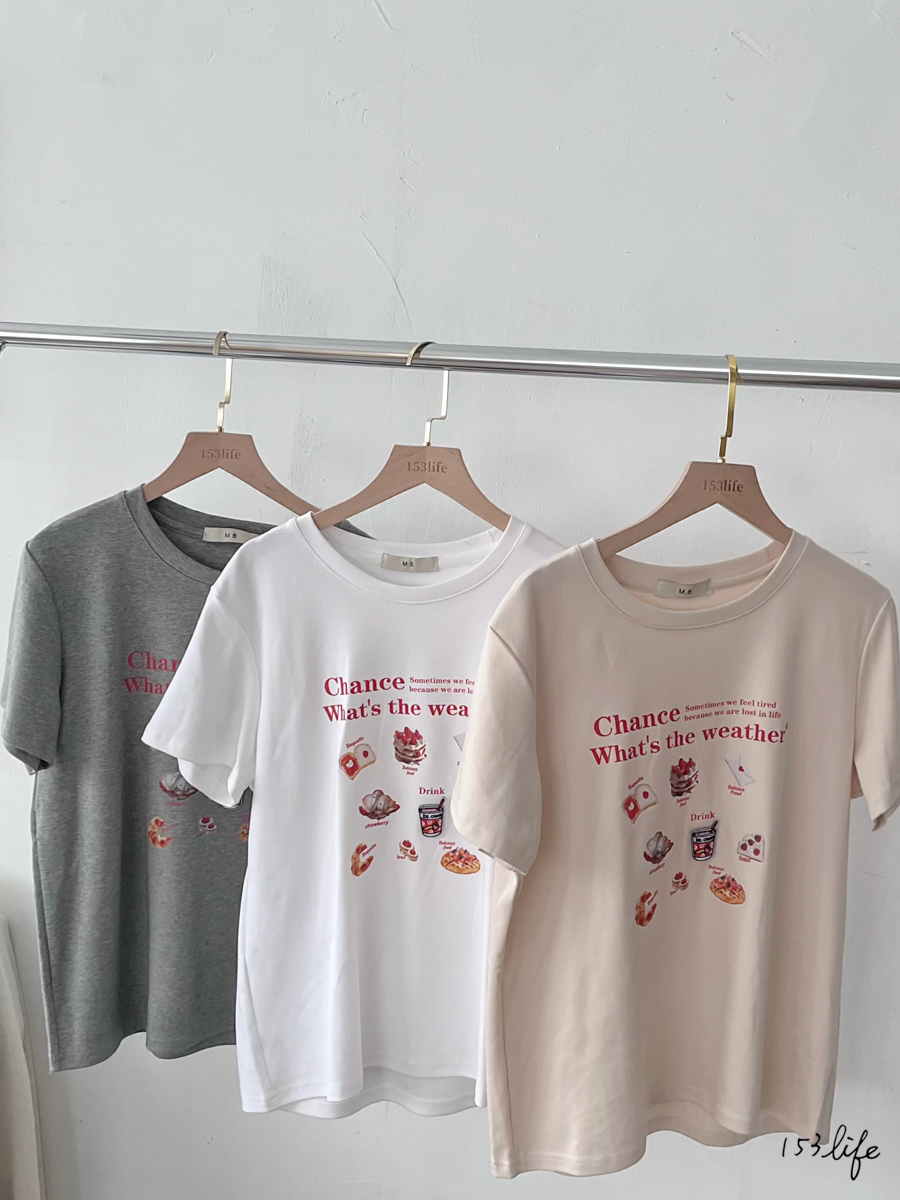 |現貨|點心圖印花立體貼布短T恤(3色)