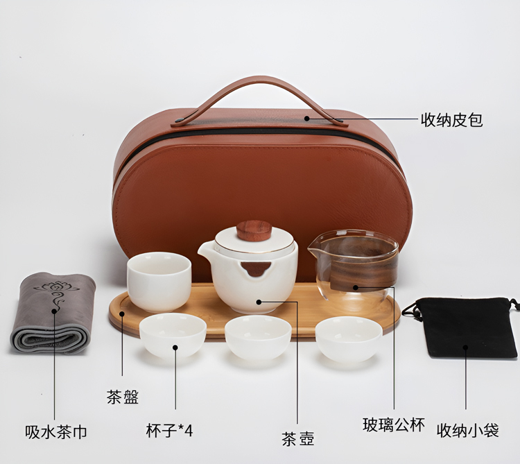 鹿港窯禮品館 │簡逸小旅箱套裝 電鍋造型 白瓷內壁,茶湯瑩潤,木質防燙設計,隨時享受愜意茶香