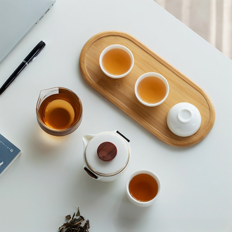 鹿港窯禮品館 │簡逸小旅箱套裝 電鍋造型 白瓷內壁,茶湯瑩潤,木質防燙設計,隨時享受愜意茶香