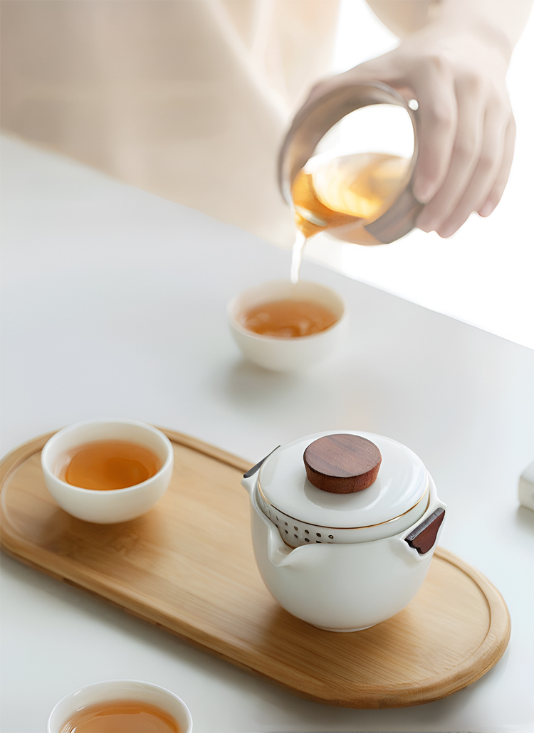 鹿港窯禮品館 │簡逸小旅箱套裝 電鍋造型 白瓷內壁,茶湯瑩潤,木質防燙設計,隨時享受愜意茶香
