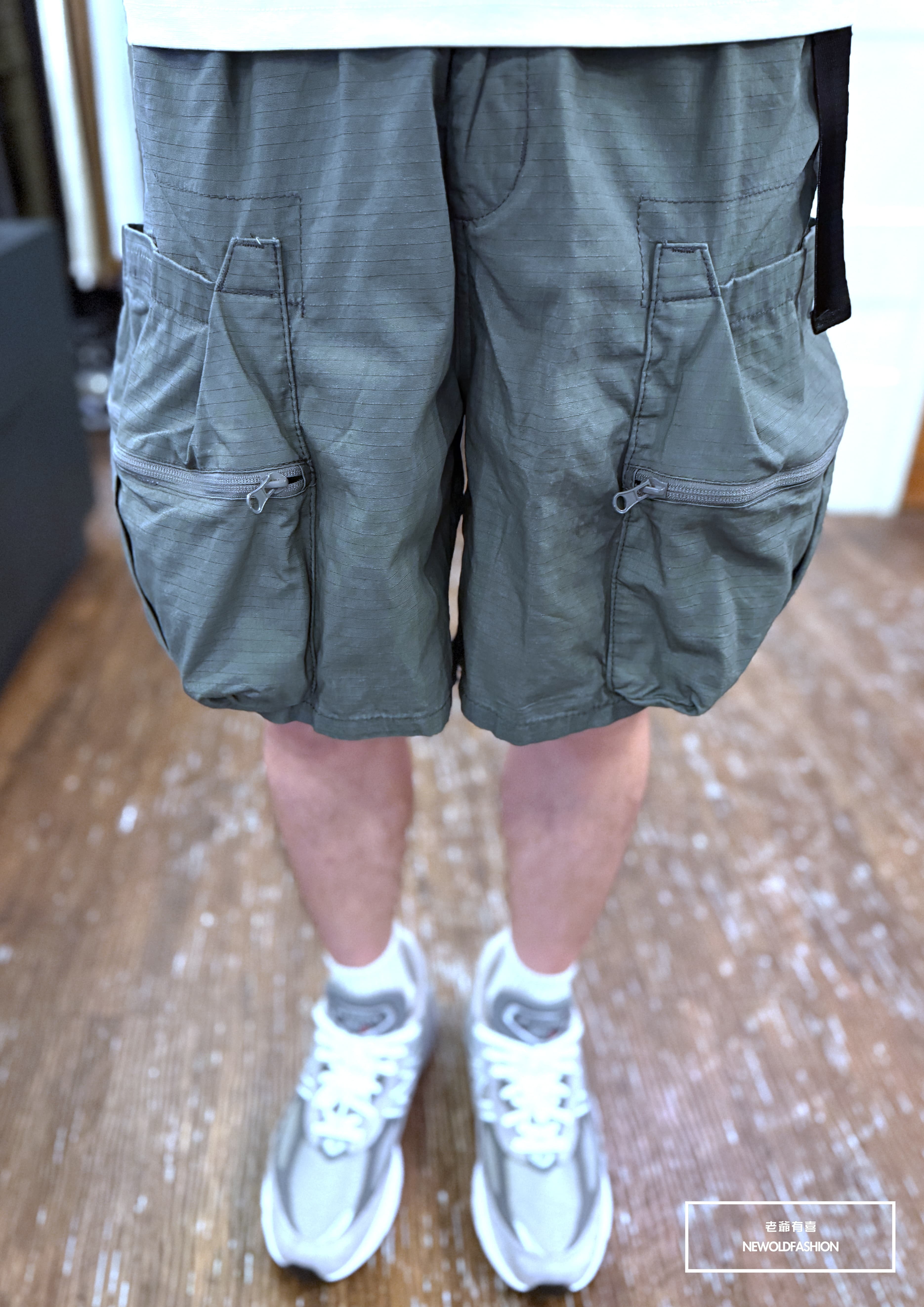 『新品上市』重磅立體拼接大口袋工裝短褲(NOF25028380)-深灰