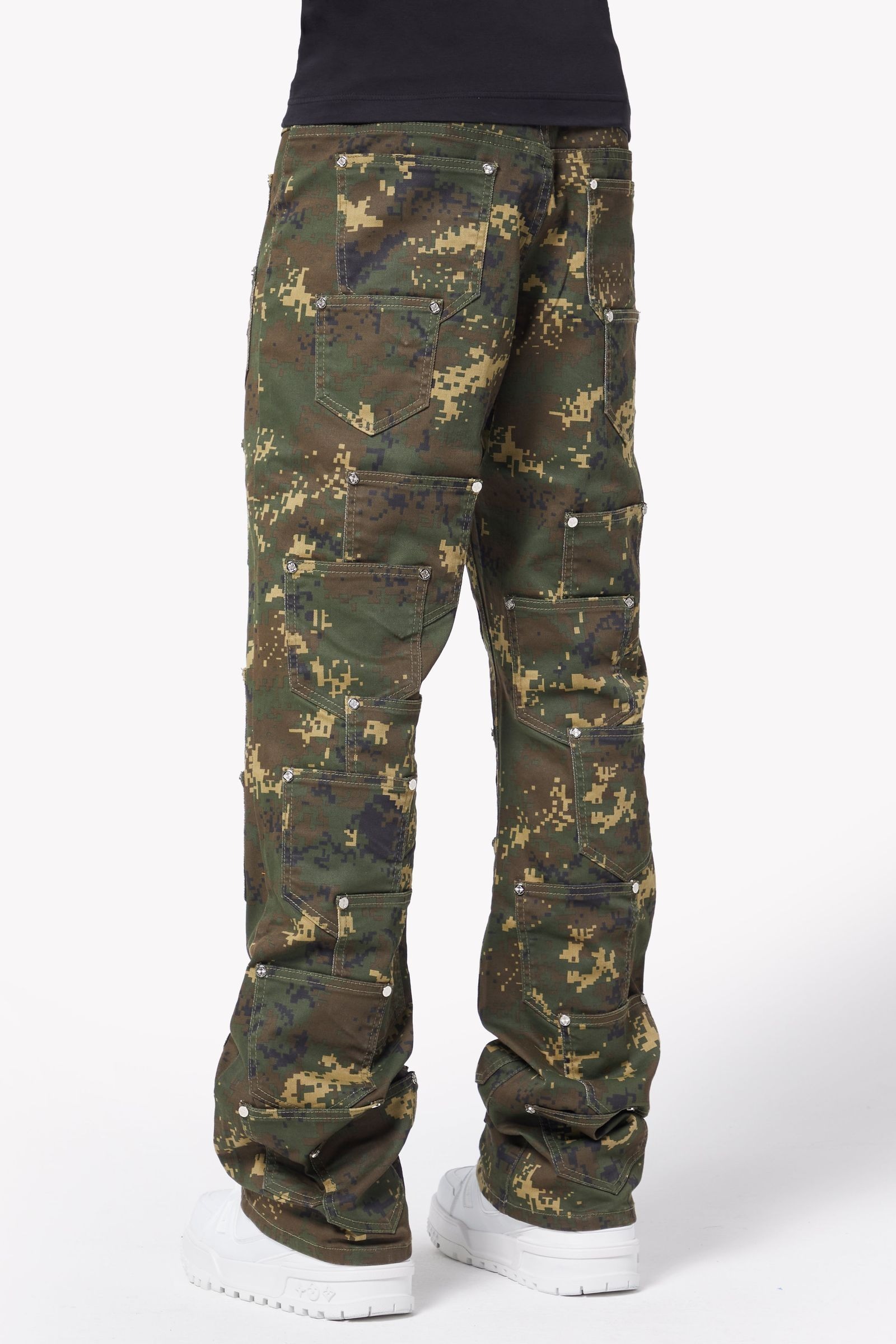 GUAPI / Pockets Flared Denim - Camo