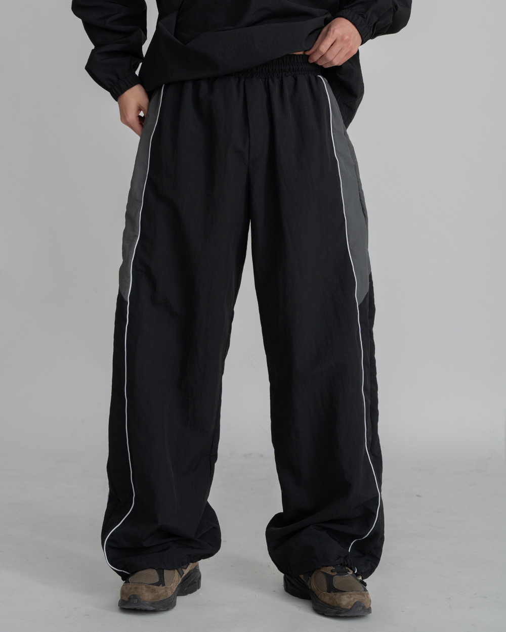 尼龍拼色休閒褲