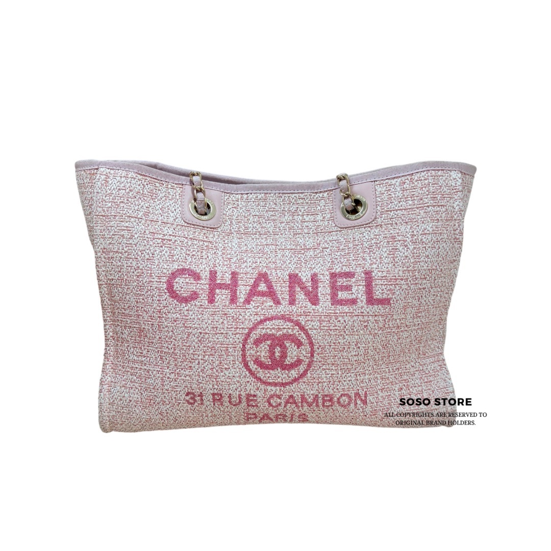 Chanel Deauville Tote Bag - Pink / Ghw