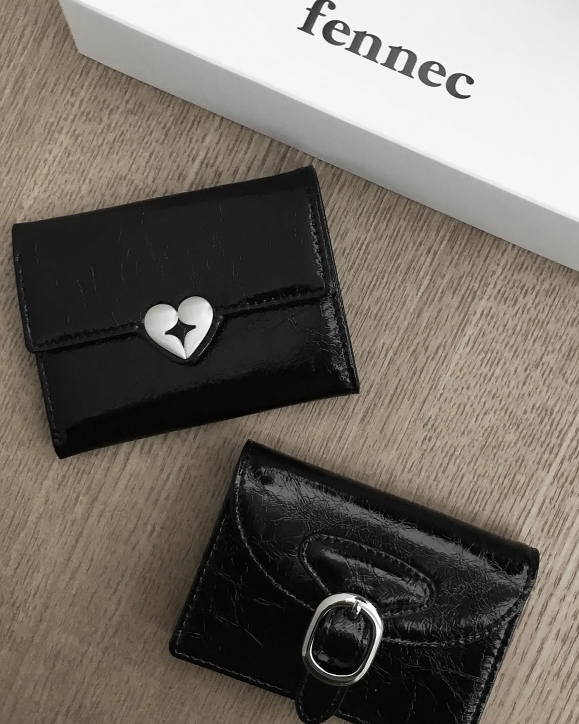 ★Fennec★ HEARTY FLAP WALLET BLACK MUSINSA | fennec HEARTY FLAP WALLET - BLACK