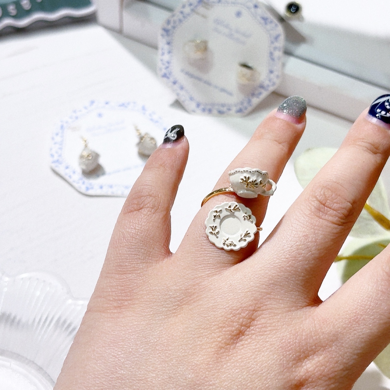 復古茶杯耳環/戒指