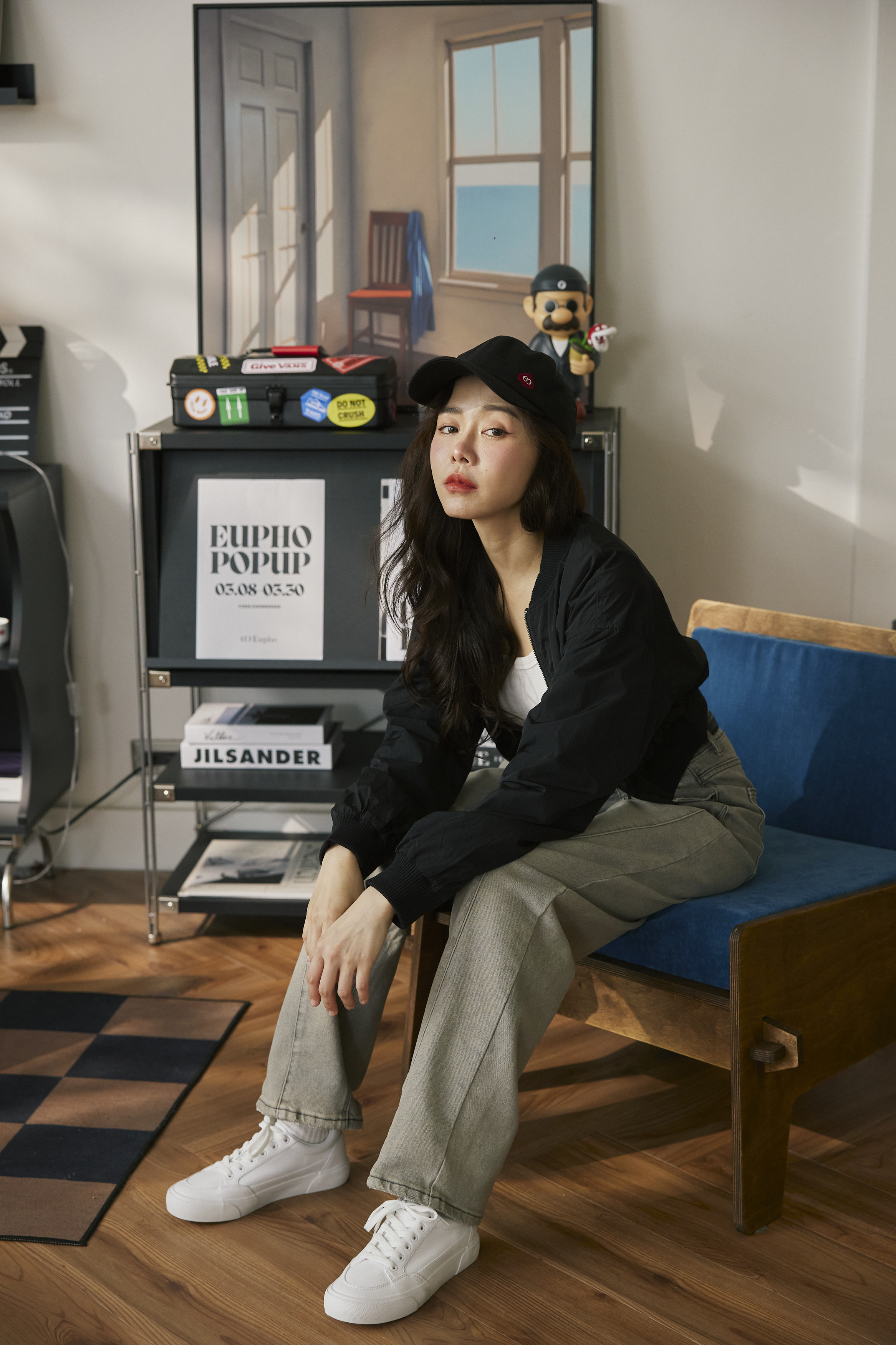 Black Label-輕巧短版飛行外套(黑)