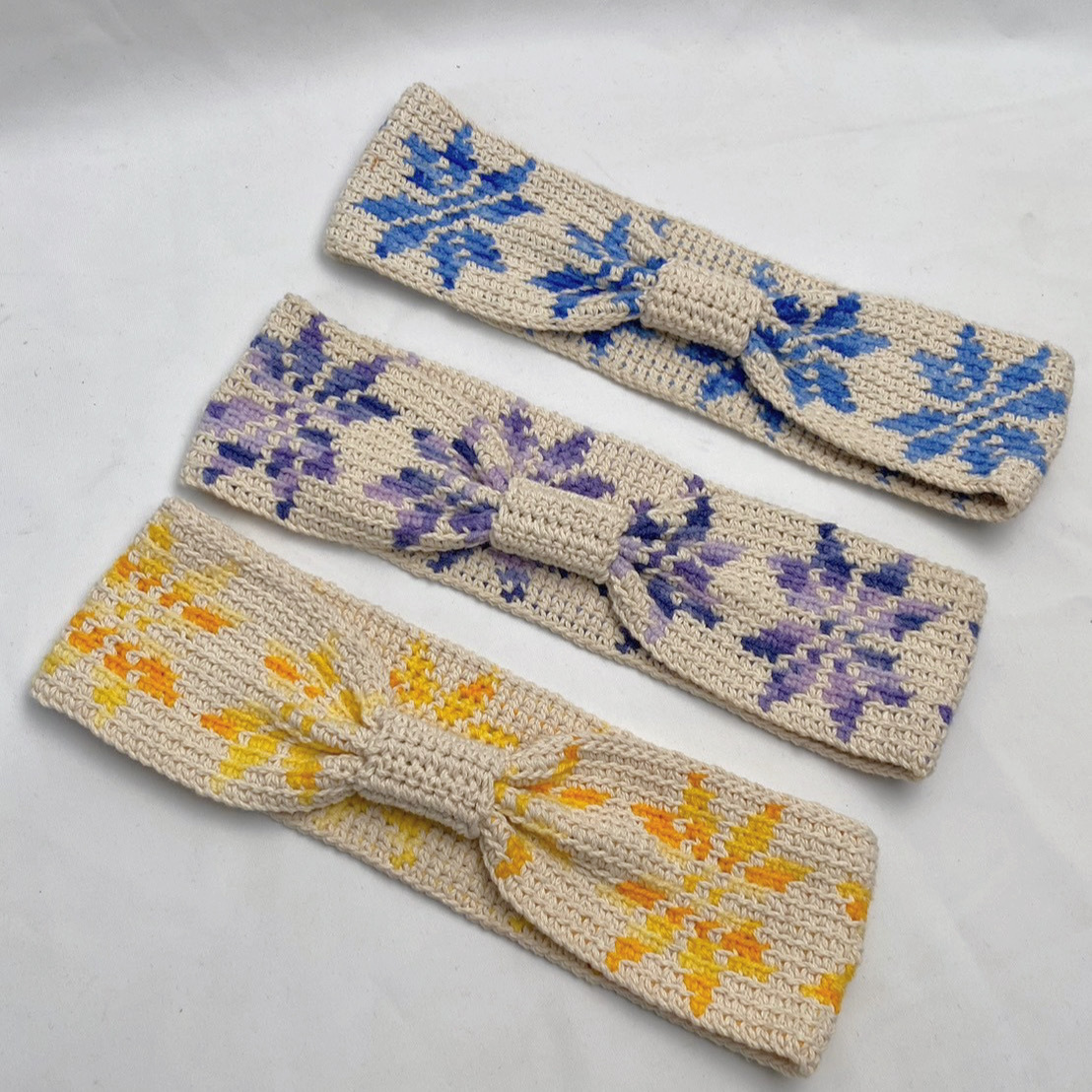 [古著手作] 八角星髮帶 / 彩色底