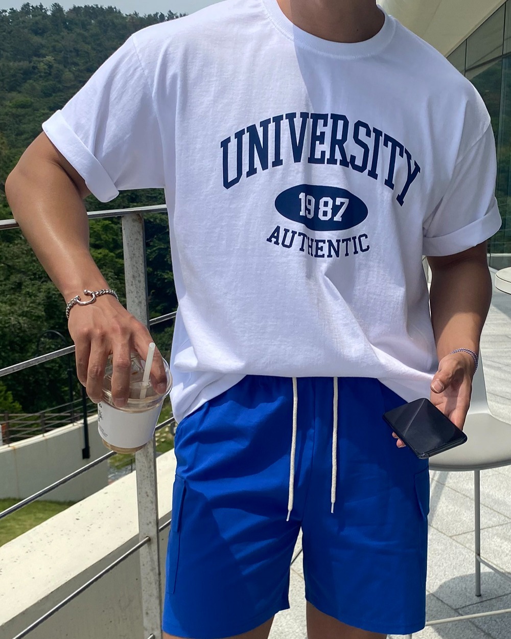 大學風寬鬆短袖T恤