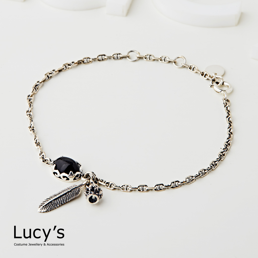 925純銀 星羽榮耀 硫化手鍊 (120765)