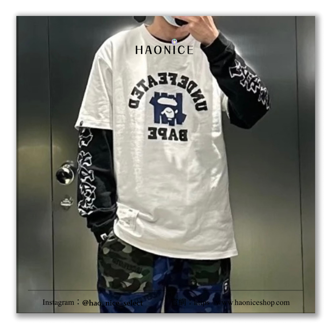 【HAO NICE 】香港經銷商🇭🇰100%日本🇯🇵正品 日本潮流日潮聯名🔥UNDFEATED ＸBAPE聯名🔥聯名 五道槓經典圖案 街頭穿搭必備🔥 XX221