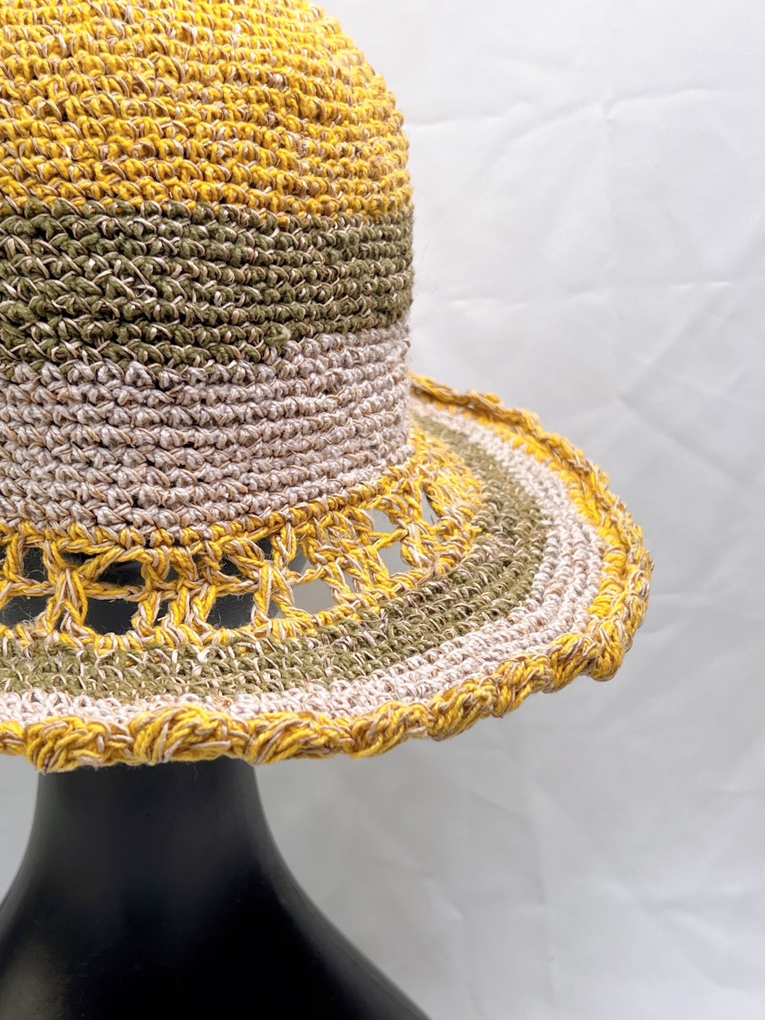 尼泊爾編織帽 / 黃綠三色