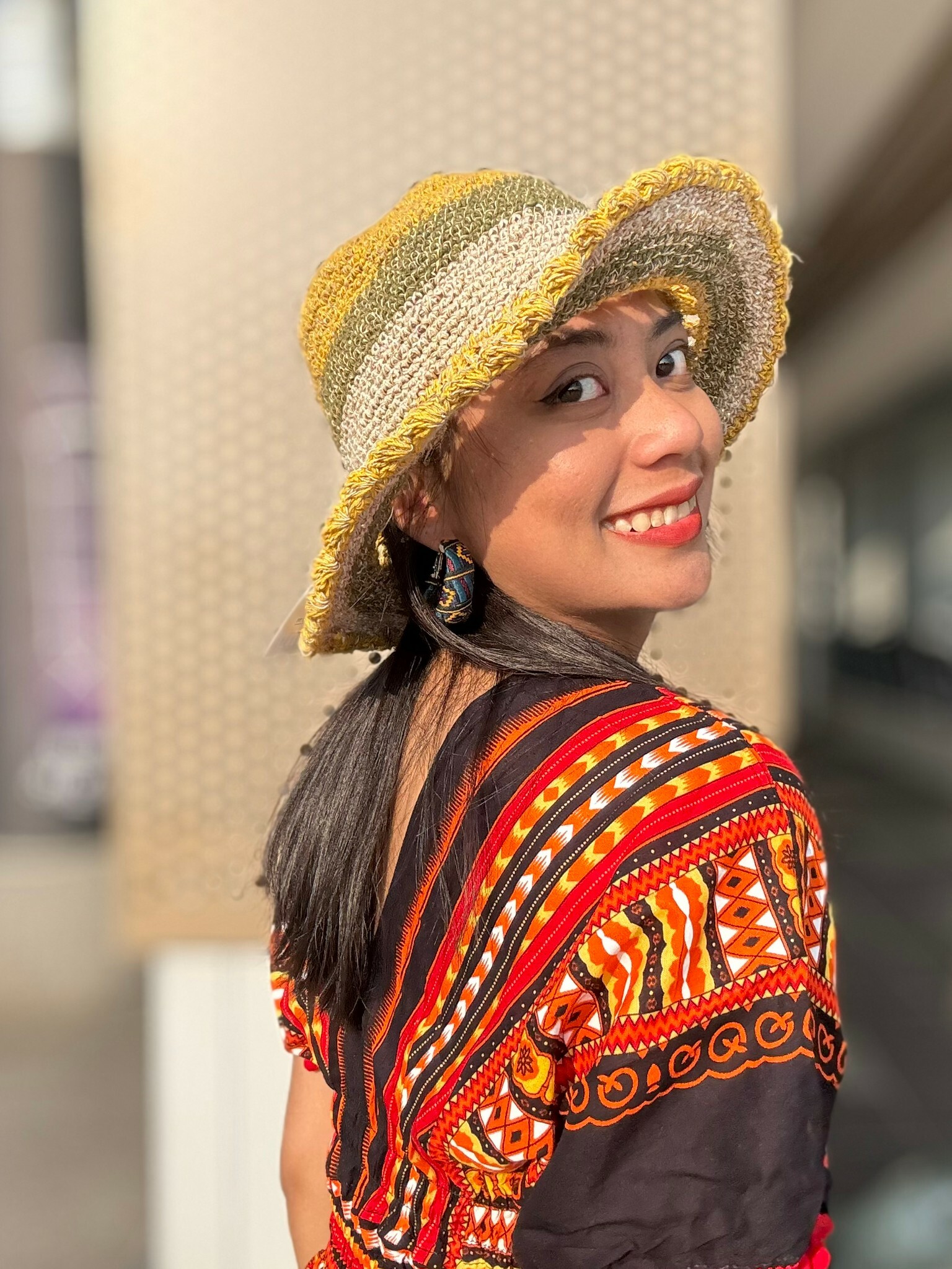 尼泊爾編織帽 / 黃綠三色