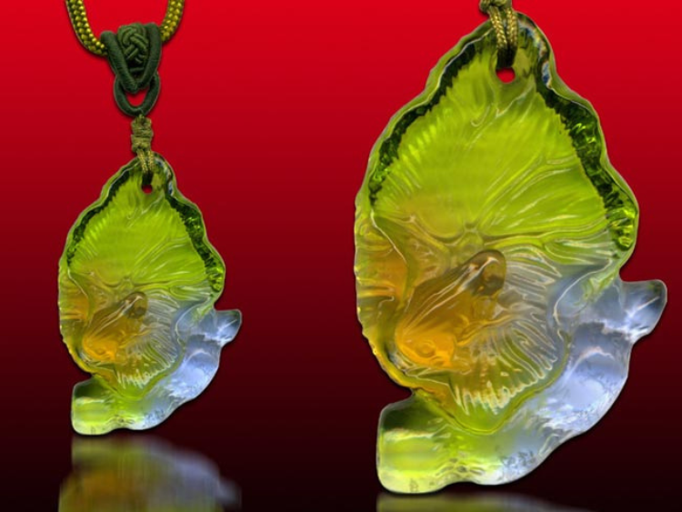 鹿港窯水晶琉璃｜財運連連項鍊 招財進寶富貴綿延開運納福