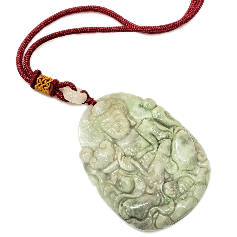 蓮花觀音{緬甸玉}玉珮【十方】135405