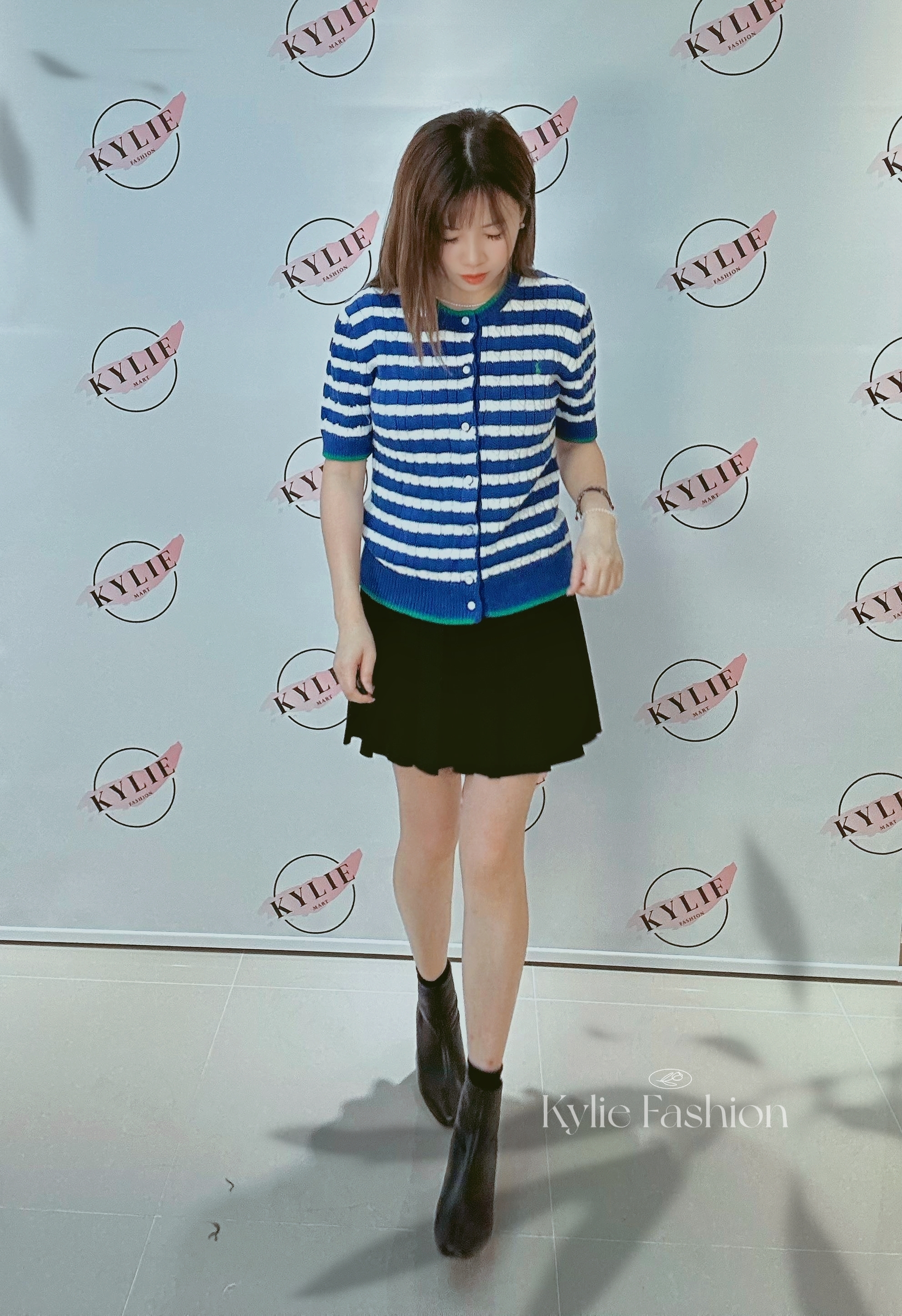 Ralph Lauren 藍白間 針織短袖 外套女款