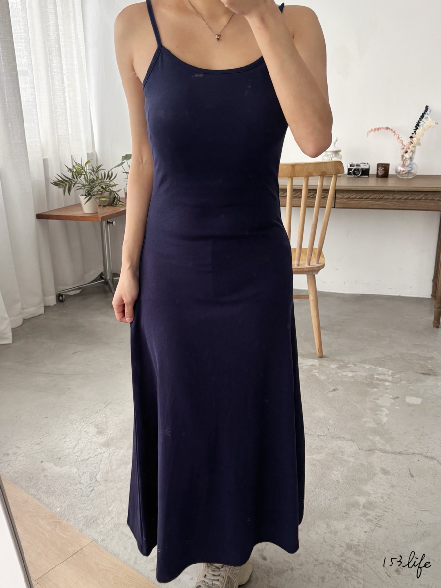 |現貨|法式收腰性感連身帶bra長洋裝(2色)