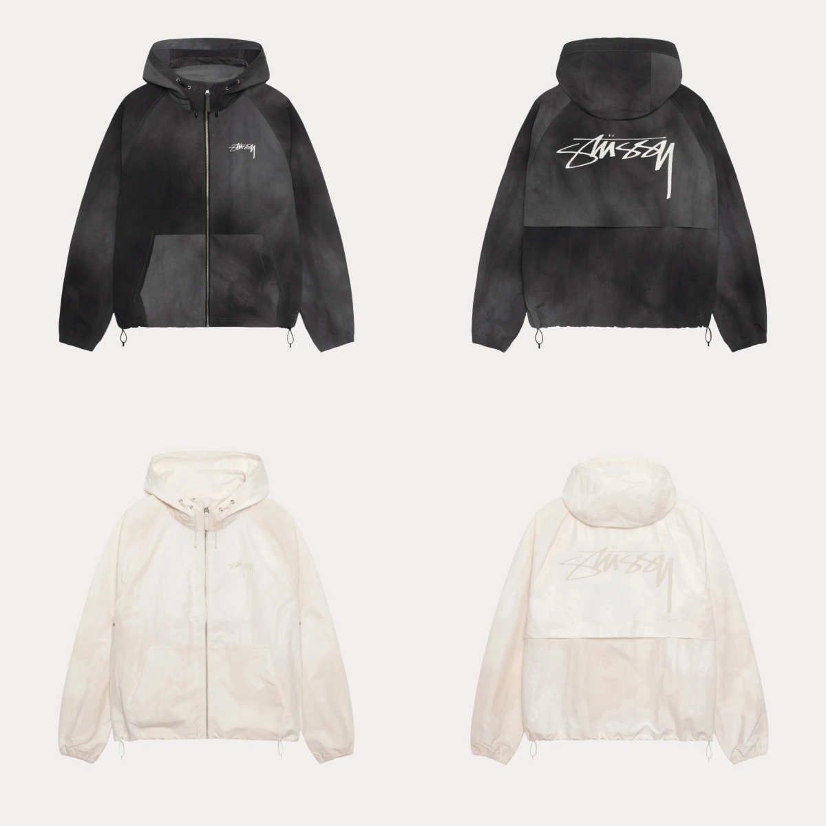 STUSSY BEACH SHELL WAVE DYE 字體 衝鋒衣