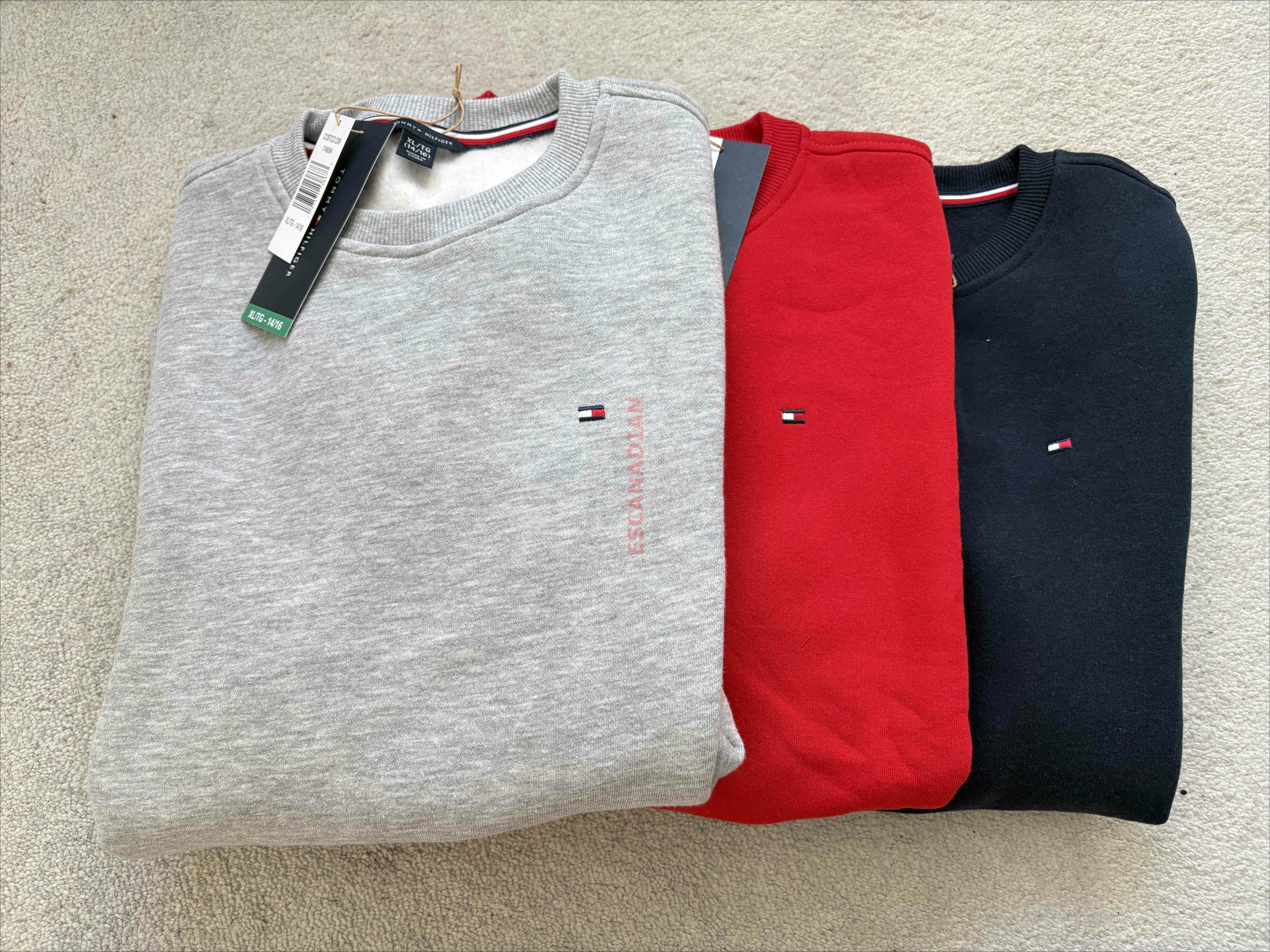 TOMMY 大童 經典刺繡小標 刷毛 大學TEE (3色)