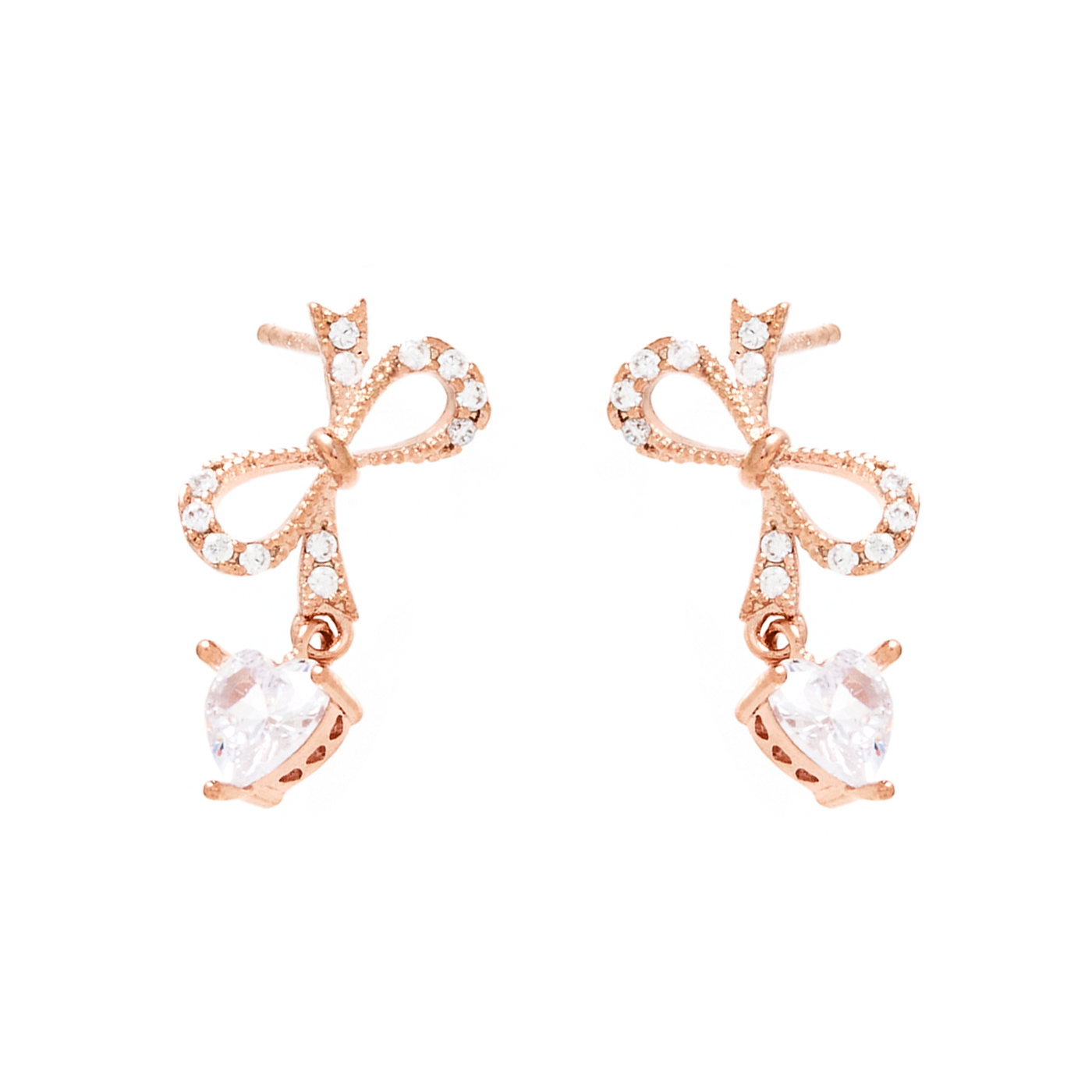 韓國,銀針,蝴蝶結,鋯石,耳環,平價飾品